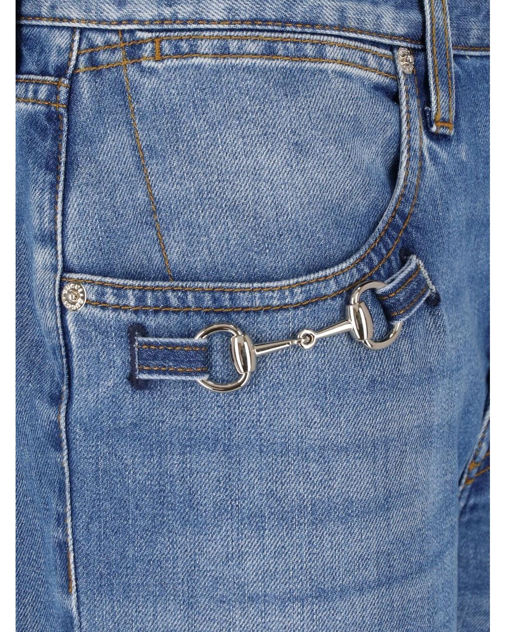 Gucci Blue Bootcut Jeans "Morsetto"