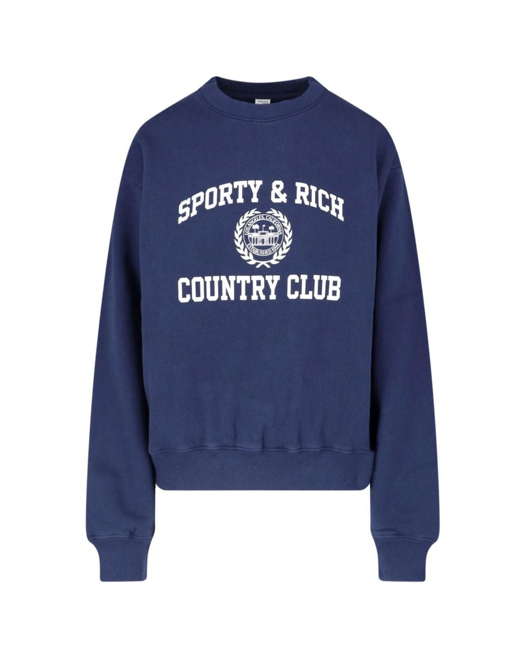 Sporty & Rich Blue Crewneck Sweatshirt With 'Country Club' Emblem