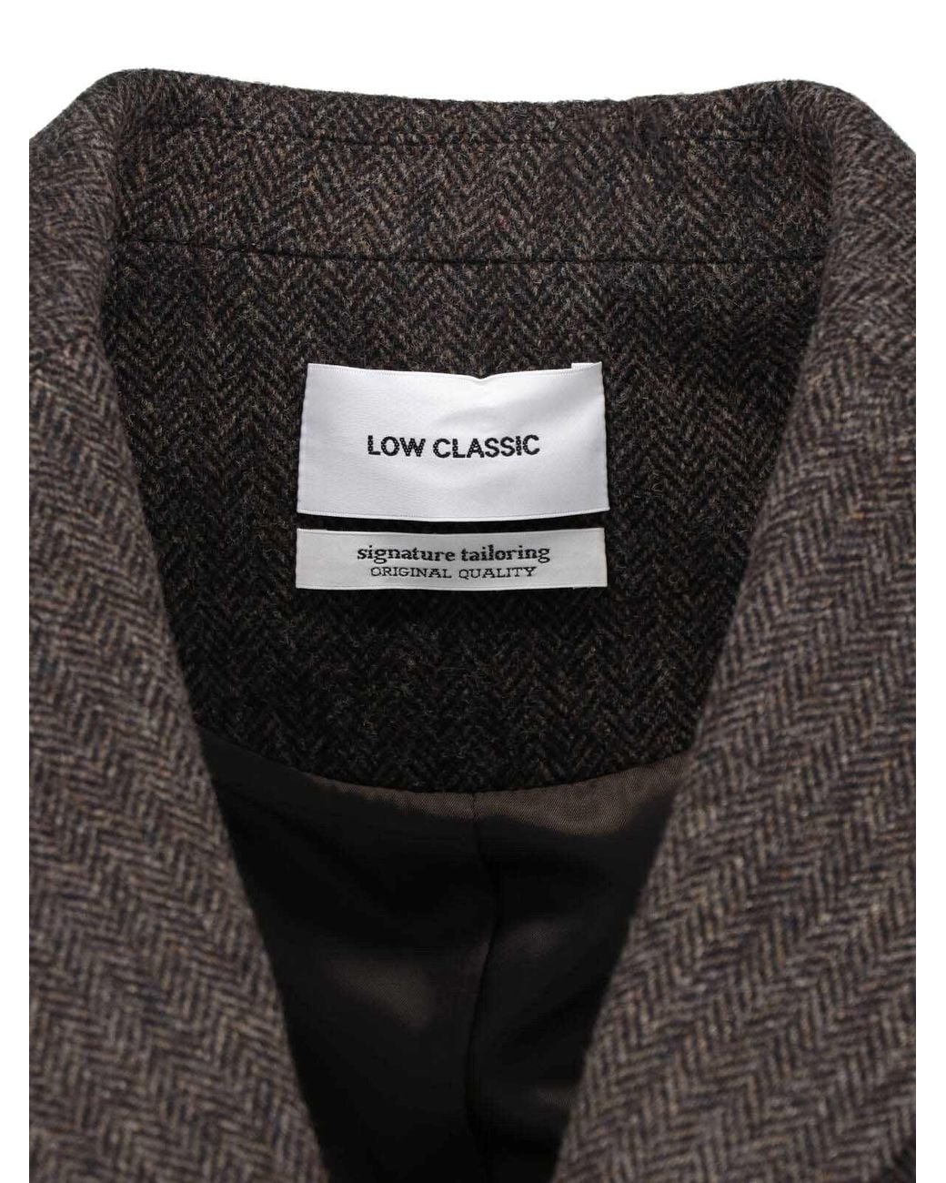 Low Classic Black Single-Breasted Wool Blazer