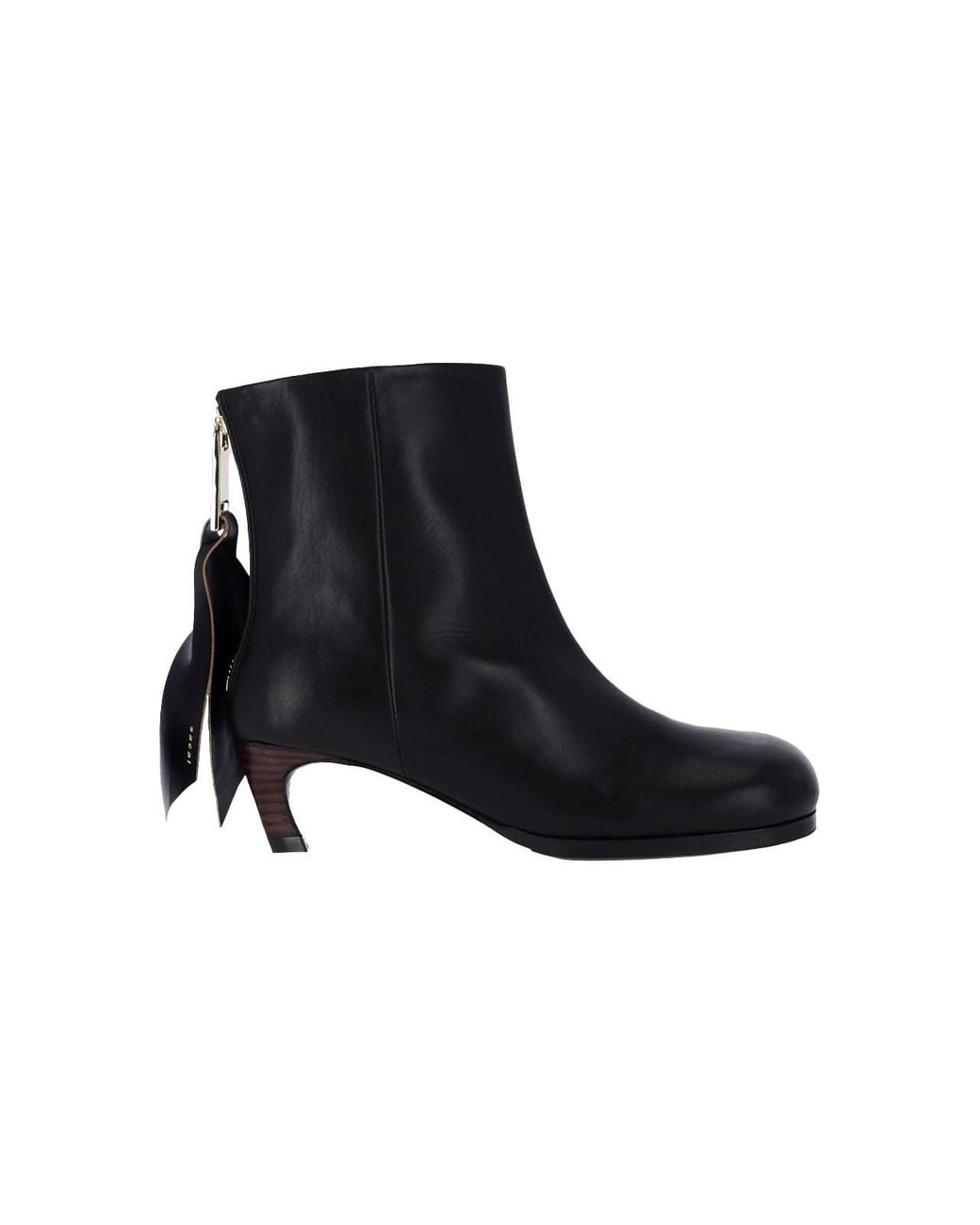 Sacai Black Puller Ankle Boots
