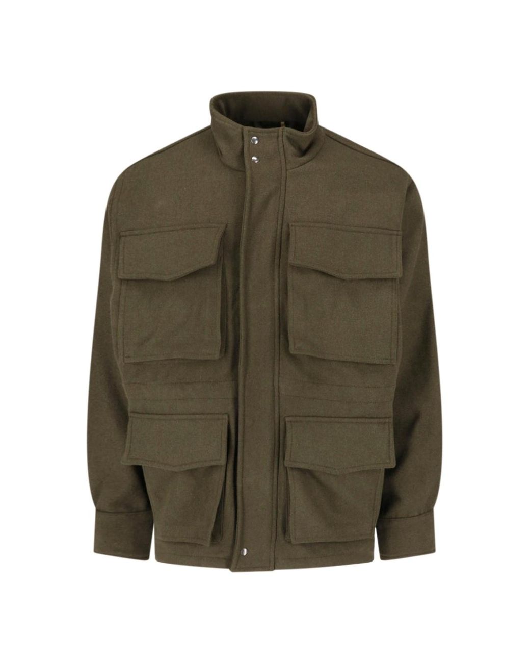 White Sand Green Wool Blend Jacket for men