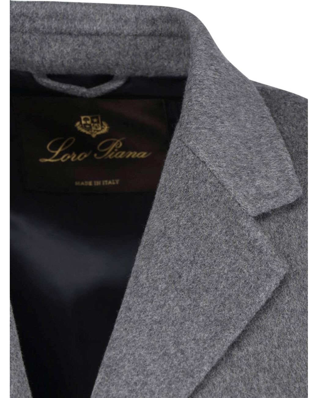 Loro Piana Gray Single-Breasted Coat “Paolo” for men