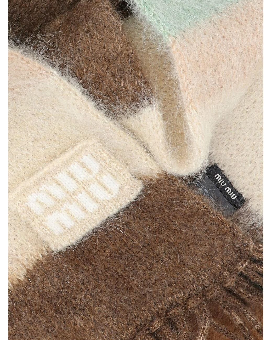 Miu Miu Green Mohair Blend Scarf
