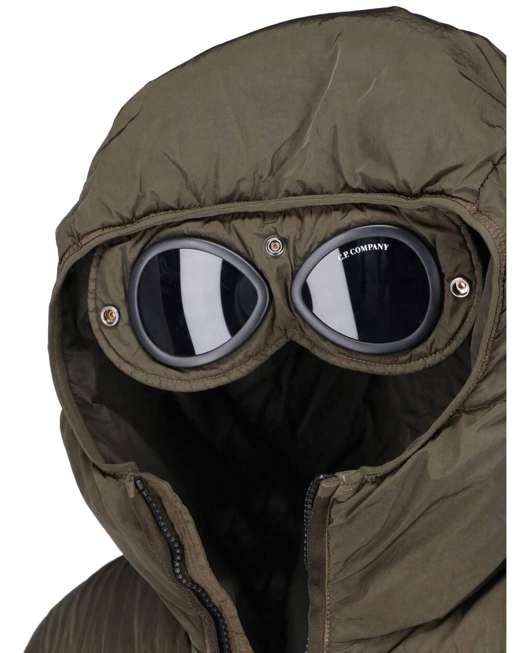 C P Company Green C. P. Company Hooded Puffer Jacket for men
