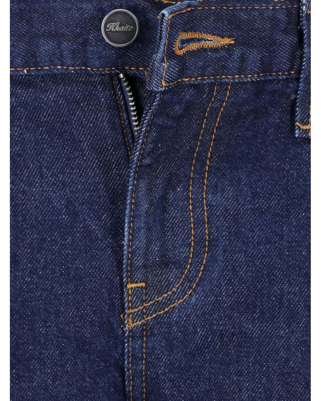Khaite Blue High-Rise Wide-Leg Jeans