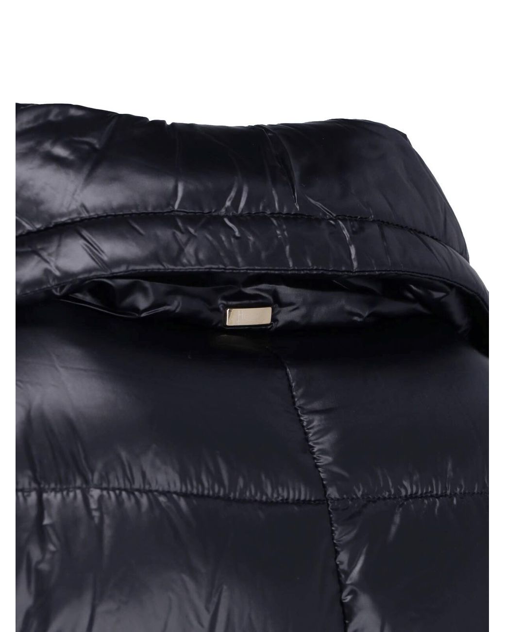 Herno Blue Cleofe Zip-Up Fabric Puffer Jacket