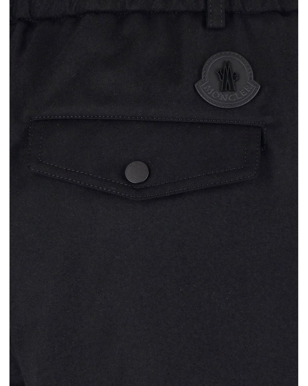Moncler Blue Virgin Wool Trousers for men