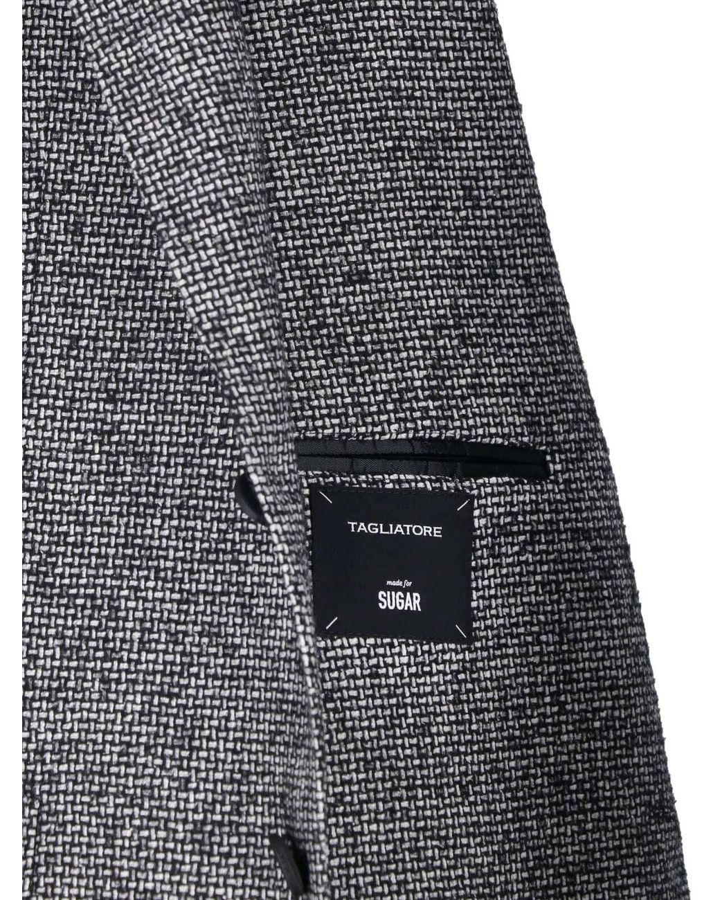 Tagliatore Gray Double-Breasted Knit Blazer for men