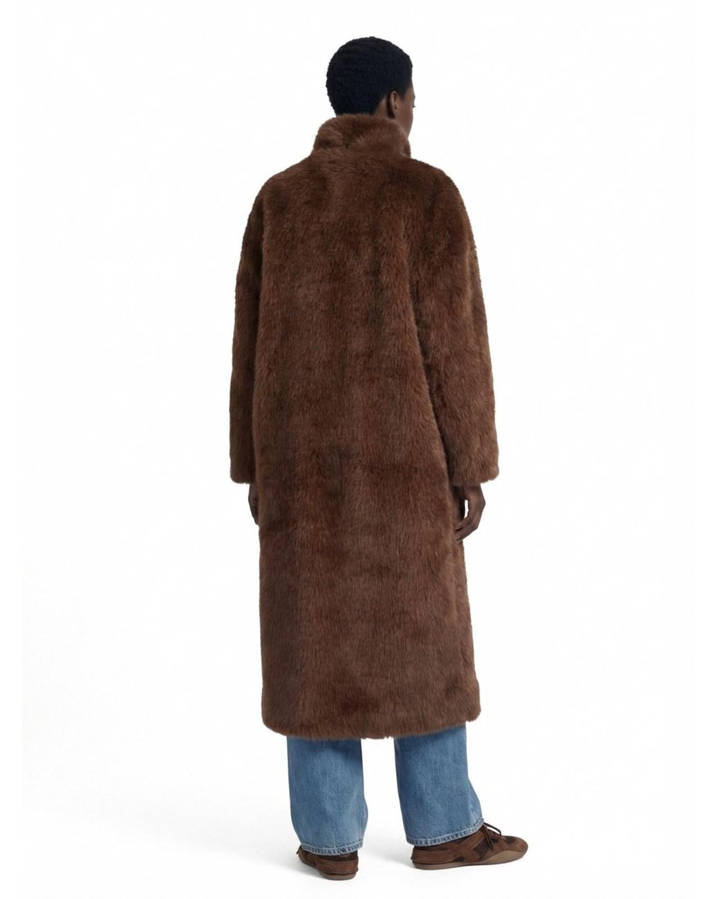Frankie Shop Brown Faux Fur Coat "Ravello"