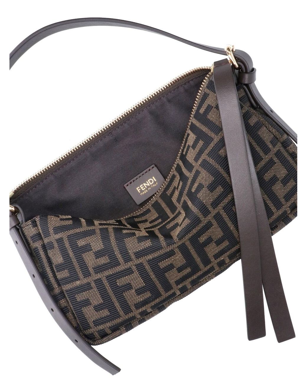 Fendi Black Shoulder Bag "Zip Top"