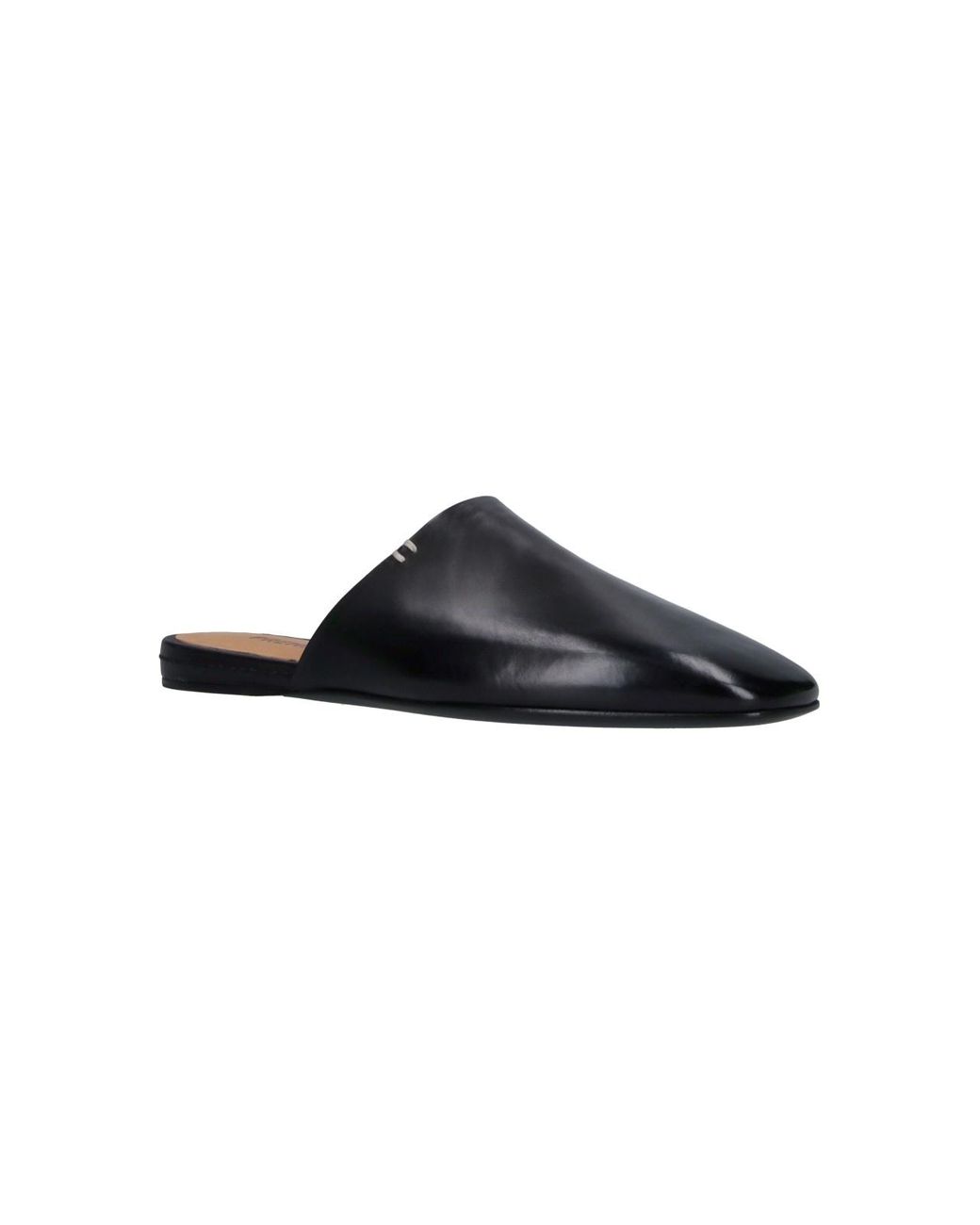 Premiata Black Leather Backless Mule Loafer for men