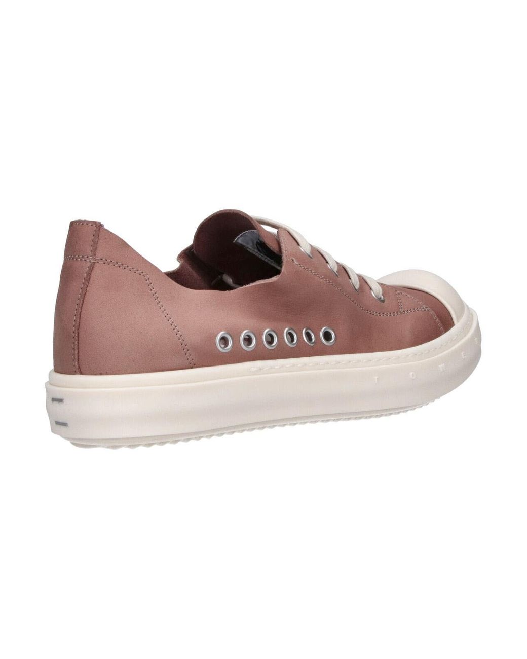Rick Owens Pink Eyelet-Detail Leather Sneakers for men