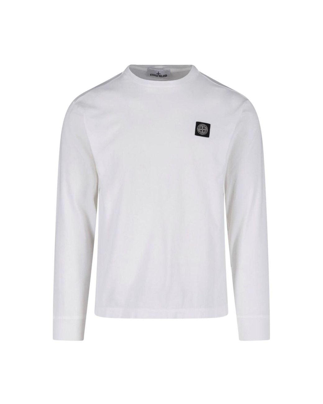 Stone Island White T-Shirt Logo for men