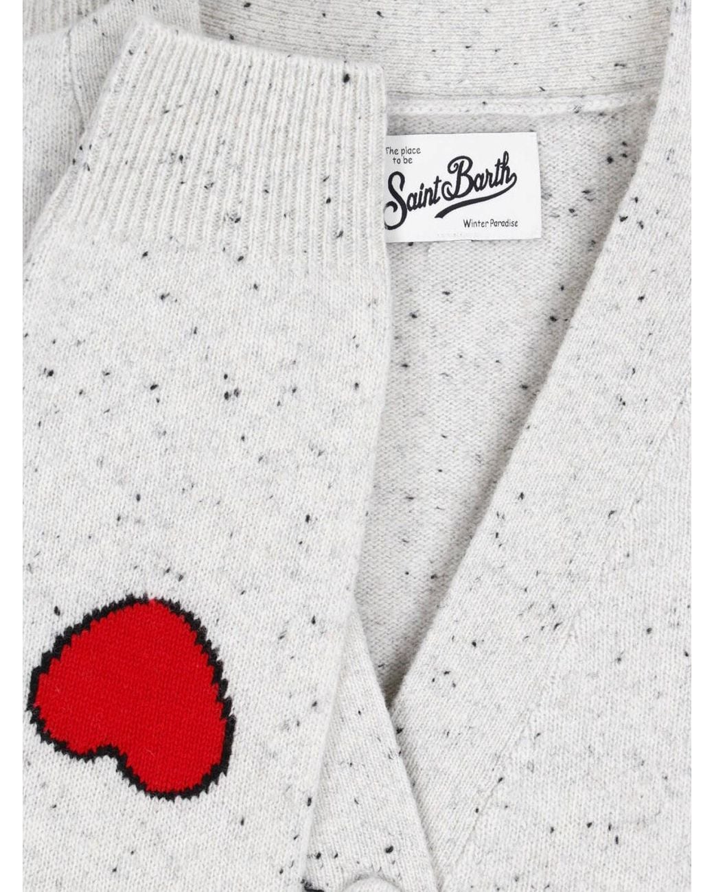 Mc2 Saint Barth White Cardigan "Sasi Donegal"