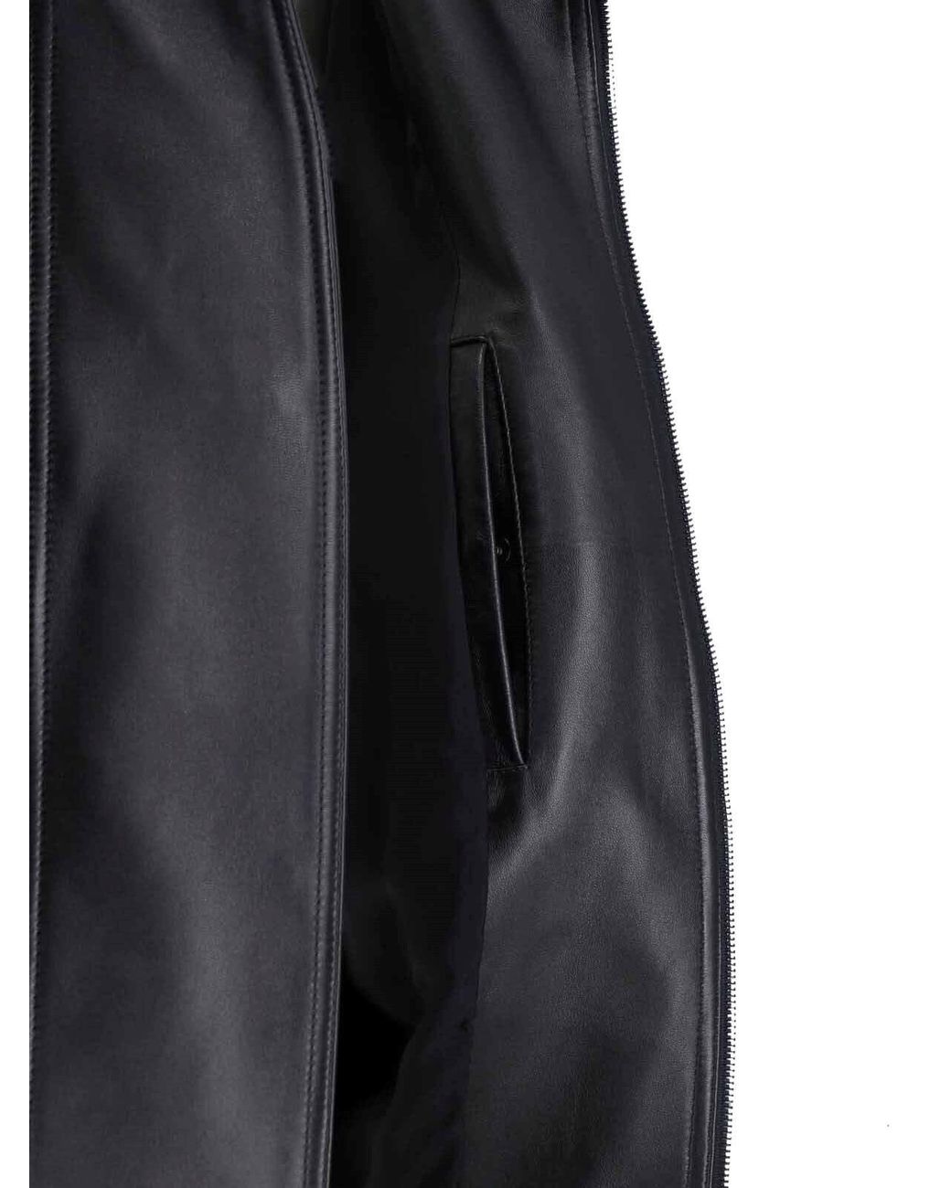 Balenciaga Gray Hooded Leather Jacket