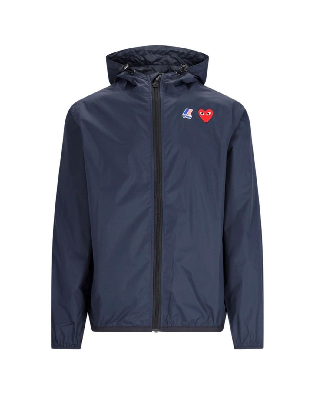 COMME DES GARÇONS PLAY Blue Play Heart Logo 100% Nylon Jacket