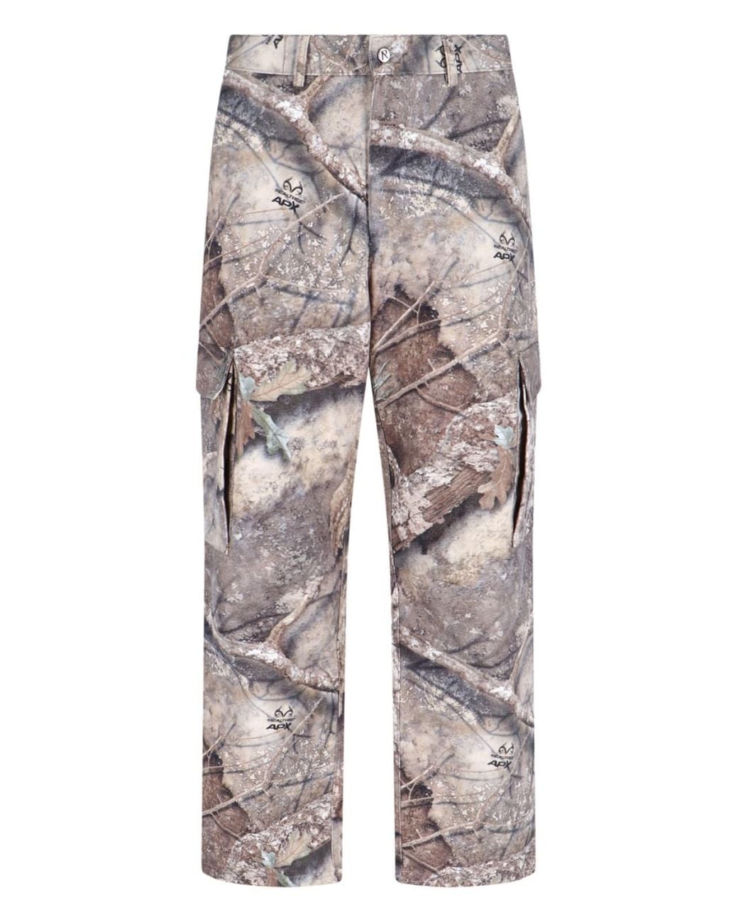 Represent Gray Mid-Rise Camo Pants With-Pocket Design for men