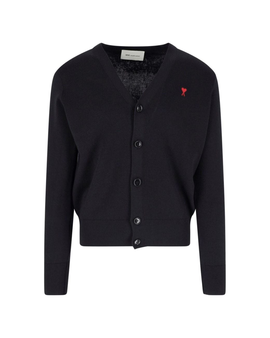 AMI Blue Ami De Coeur Wool Cardigan for men