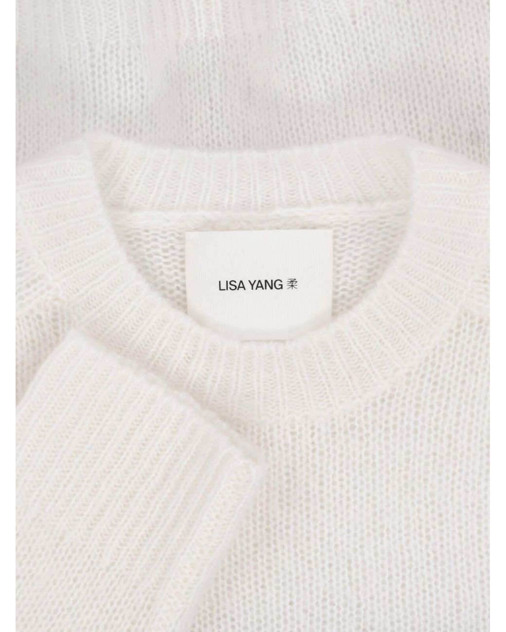 Lisa Yang White Cashmere Sweater "Solene"