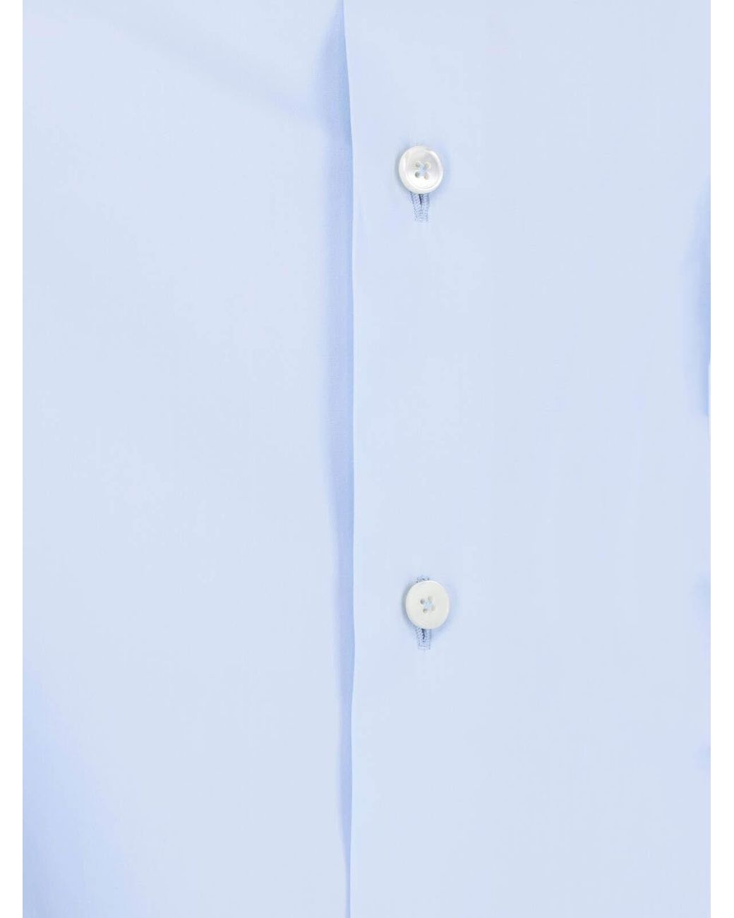 Jil Sander Blue Light Cotton Poplin Pointed Shirt