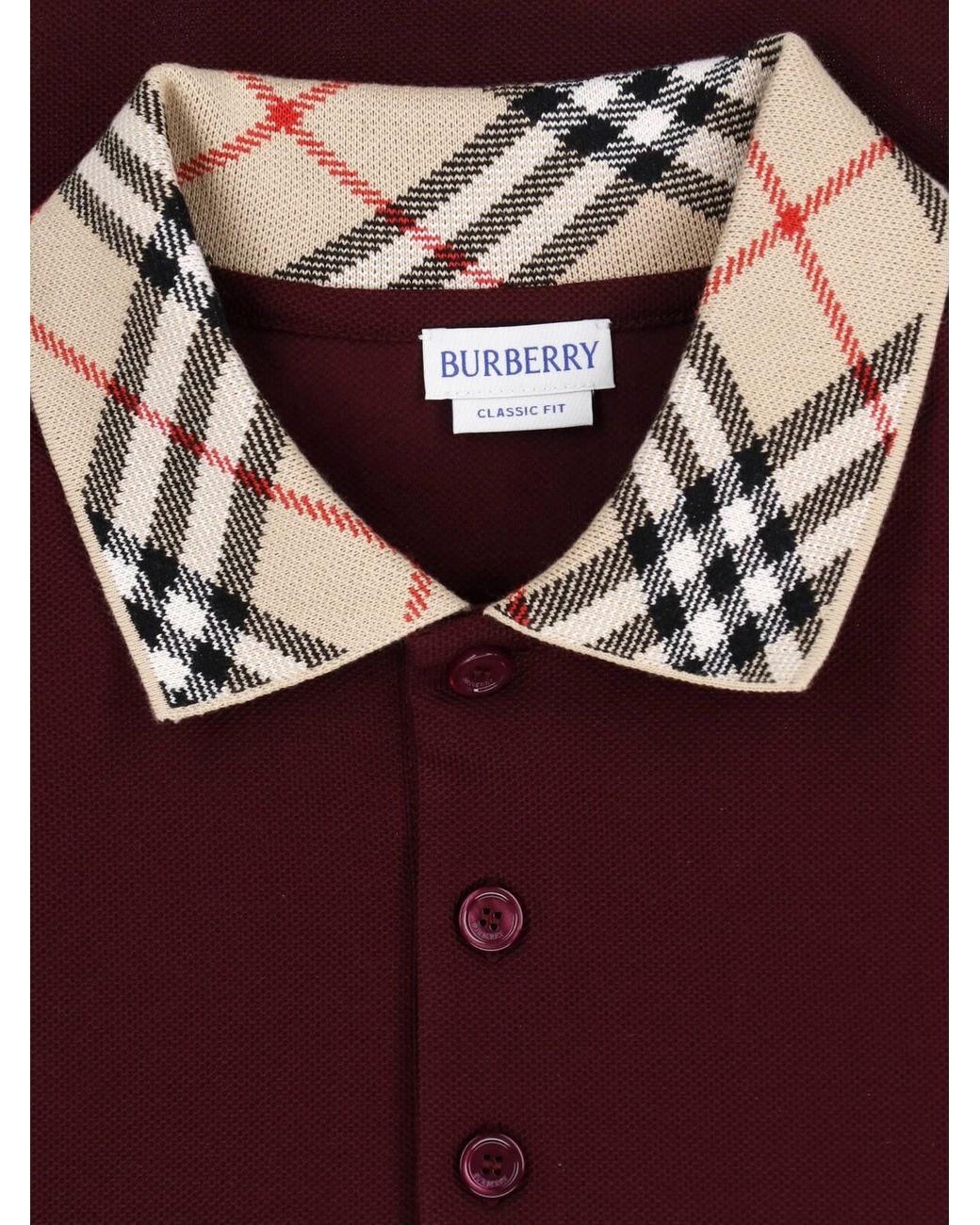 Burberry Red Cotton Polo for men