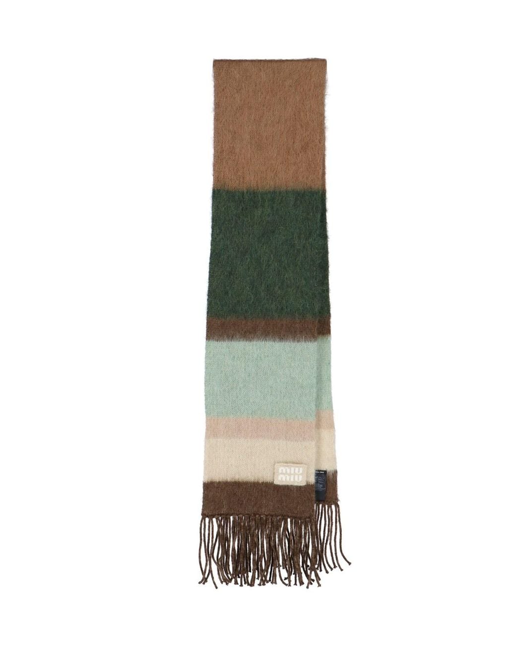 Miu Miu Green Mohair Blend Scarf