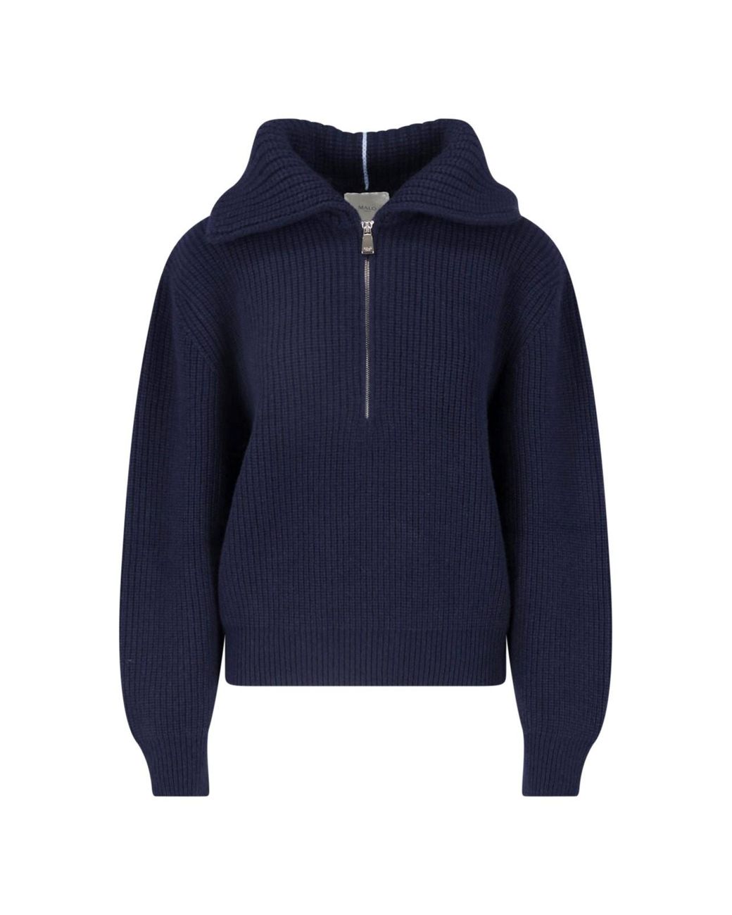 Malo Blue Cashmere Zip Sweater