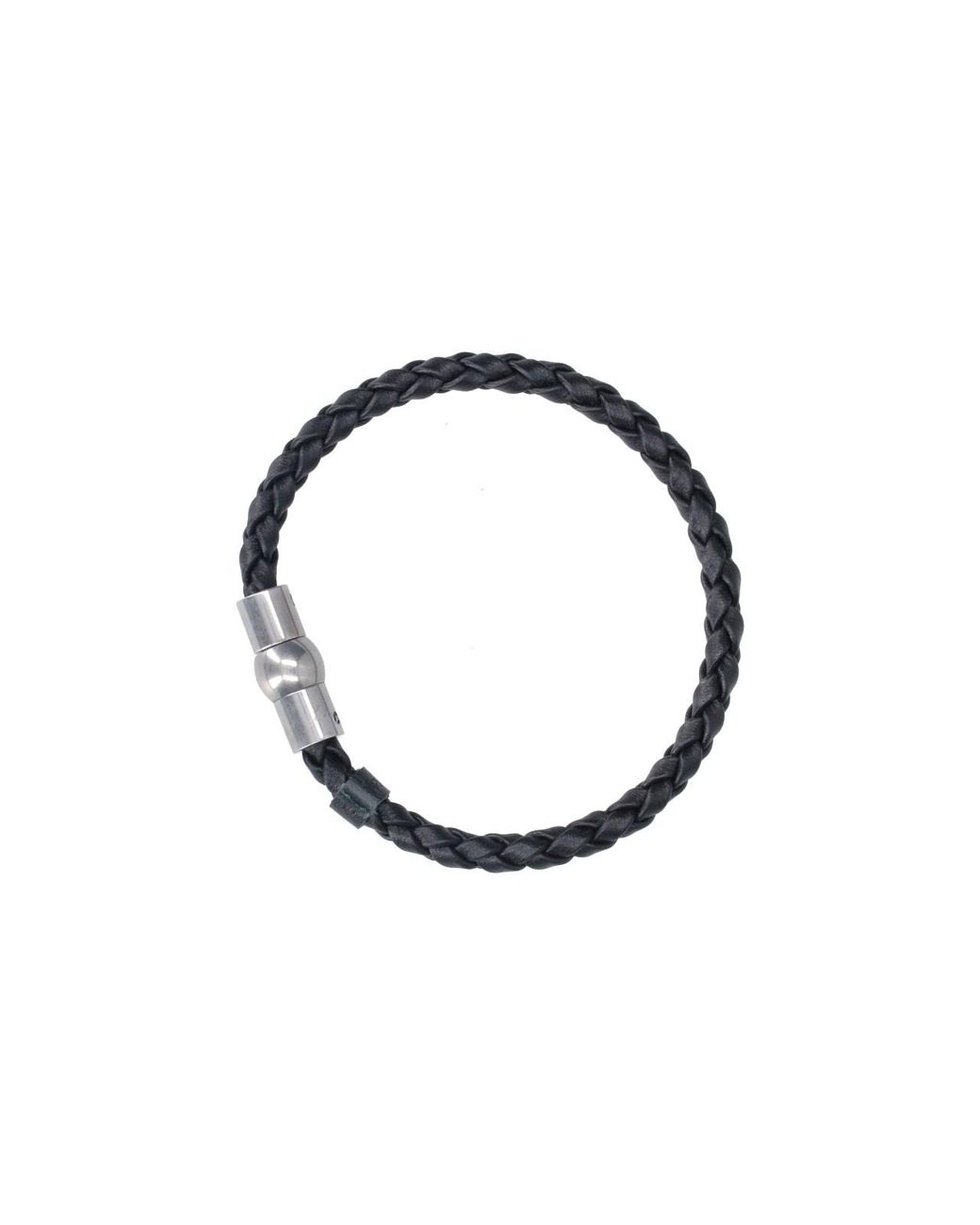 Mulberry White Braided Leather Bracelet