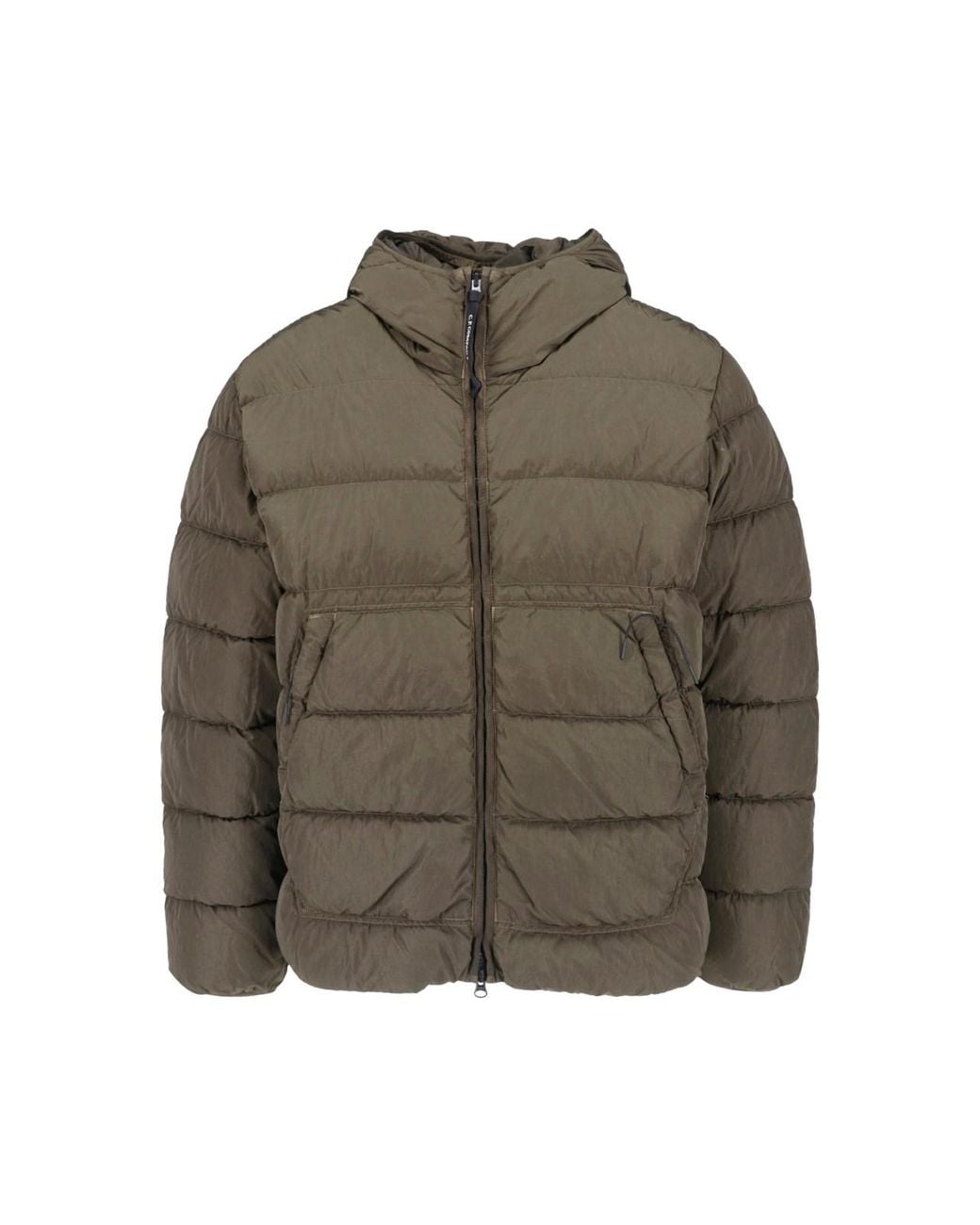 C P Company Green C. P. Company Hooded Puffer Jacket for men