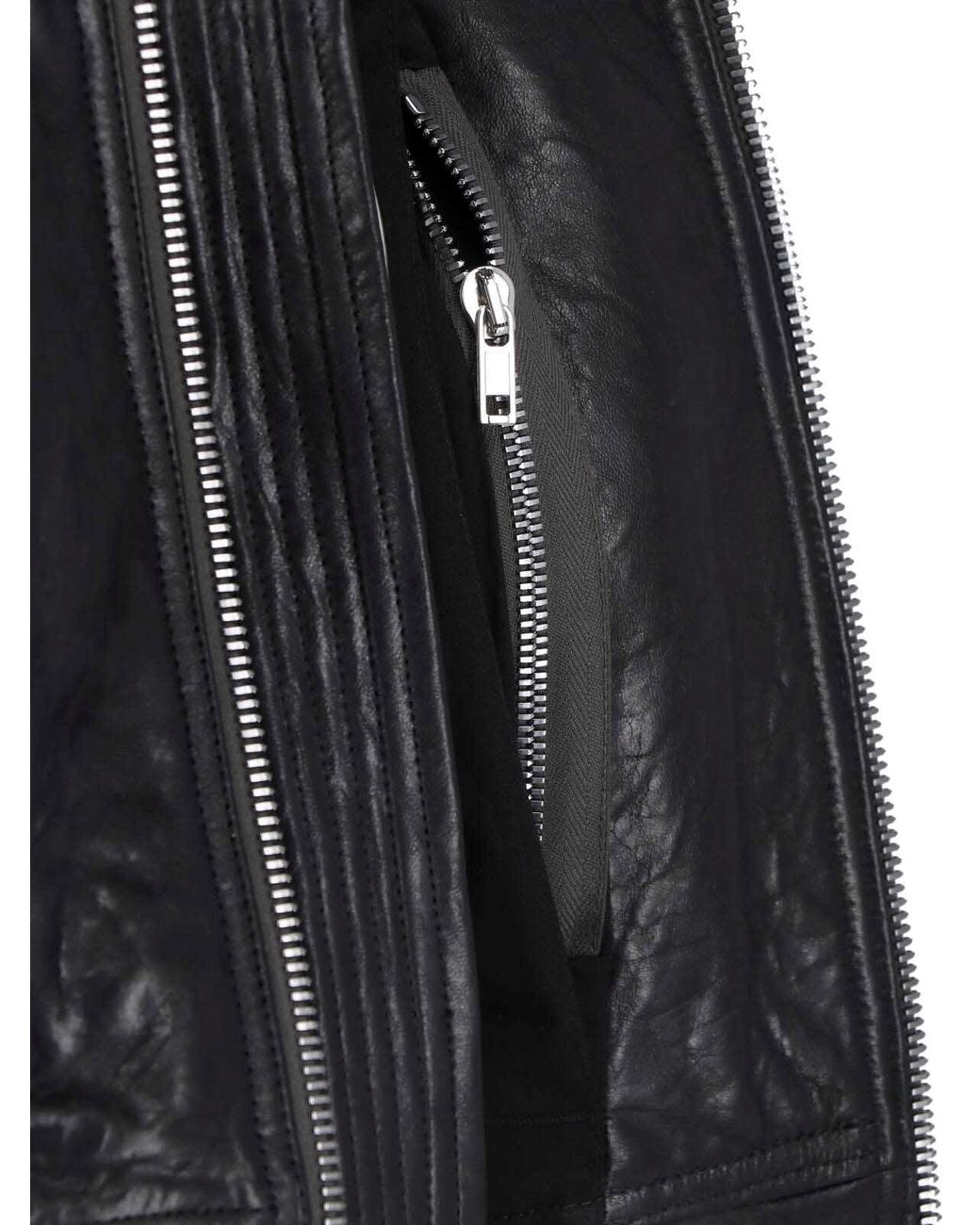 Rick Owens Blue Lambskin Bomber Jacket