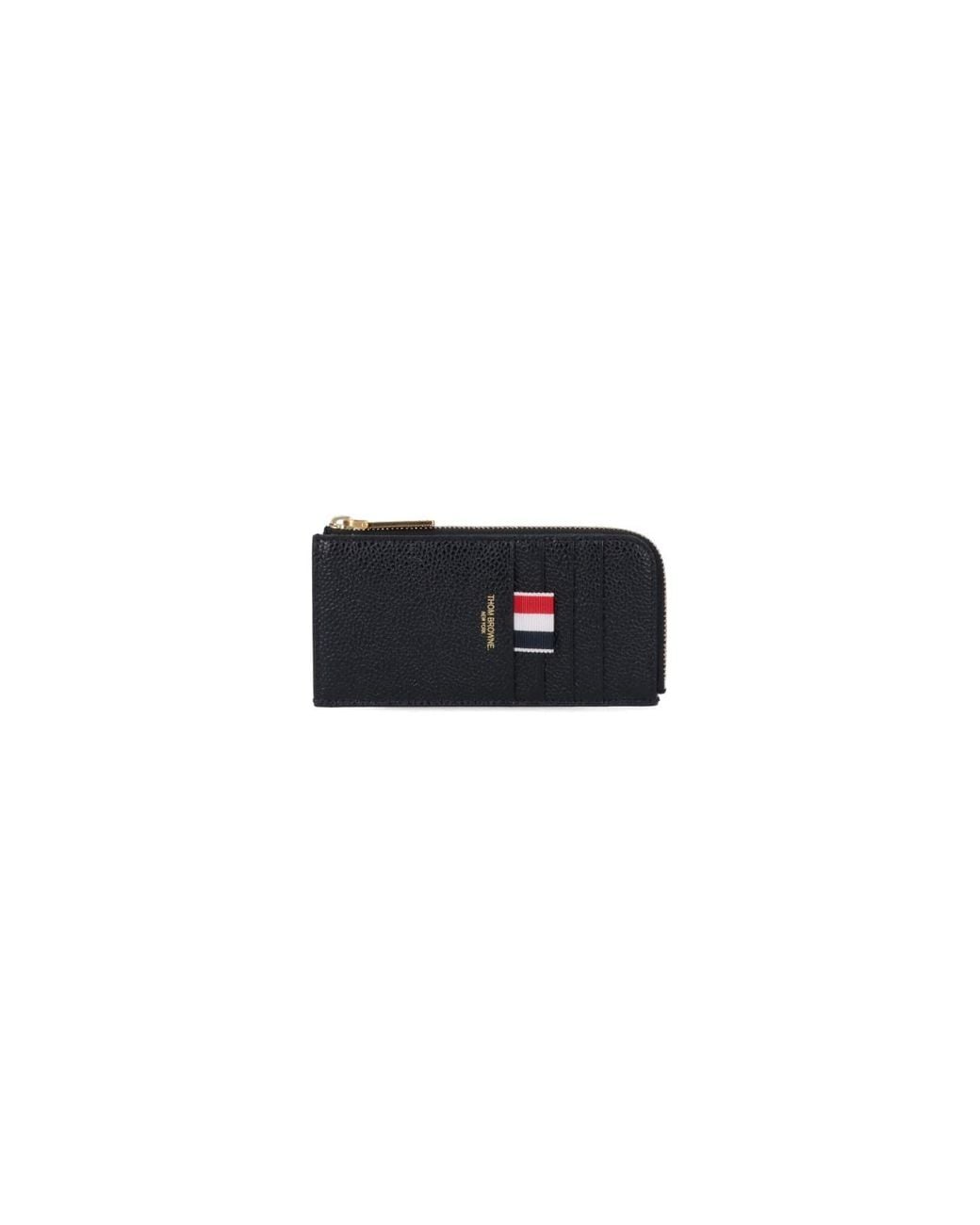 Thom Browne Black Wallets Calf Grain Leather for men
