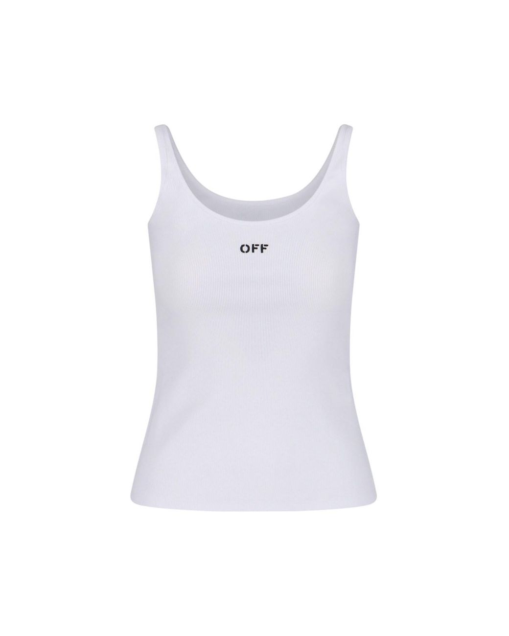Off-White c/o Virgil Abloh White Ribbed Logo Tank Top