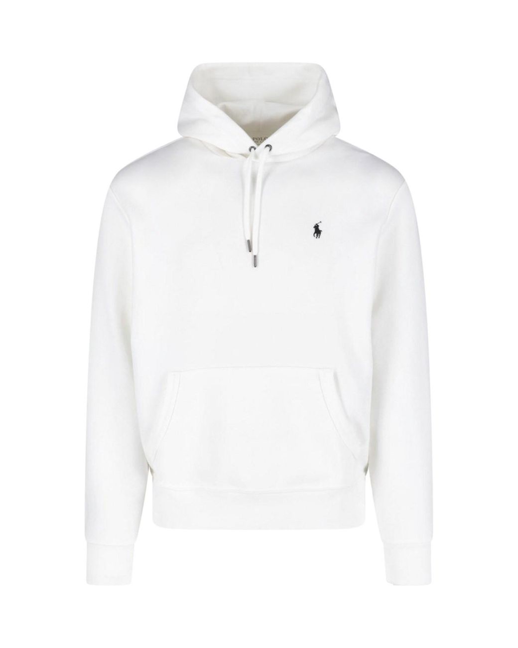 Polo Ralph Lauren White Cotton Fleece Pullover Hoodie for men
