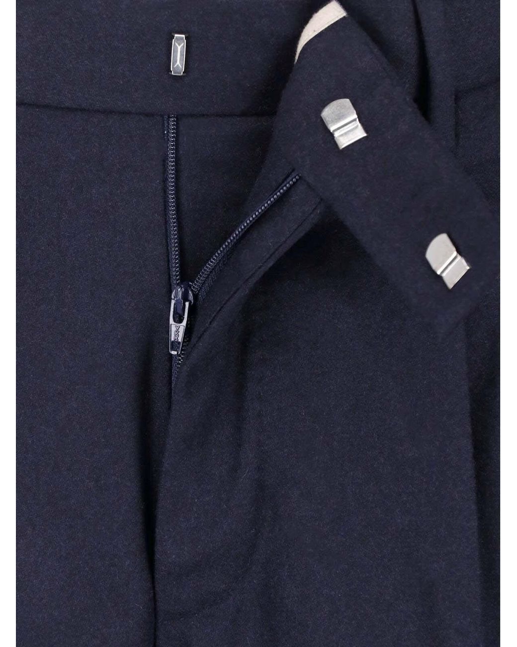 PT Torino Blue Virgin Wool And Cashmere Trousers for men