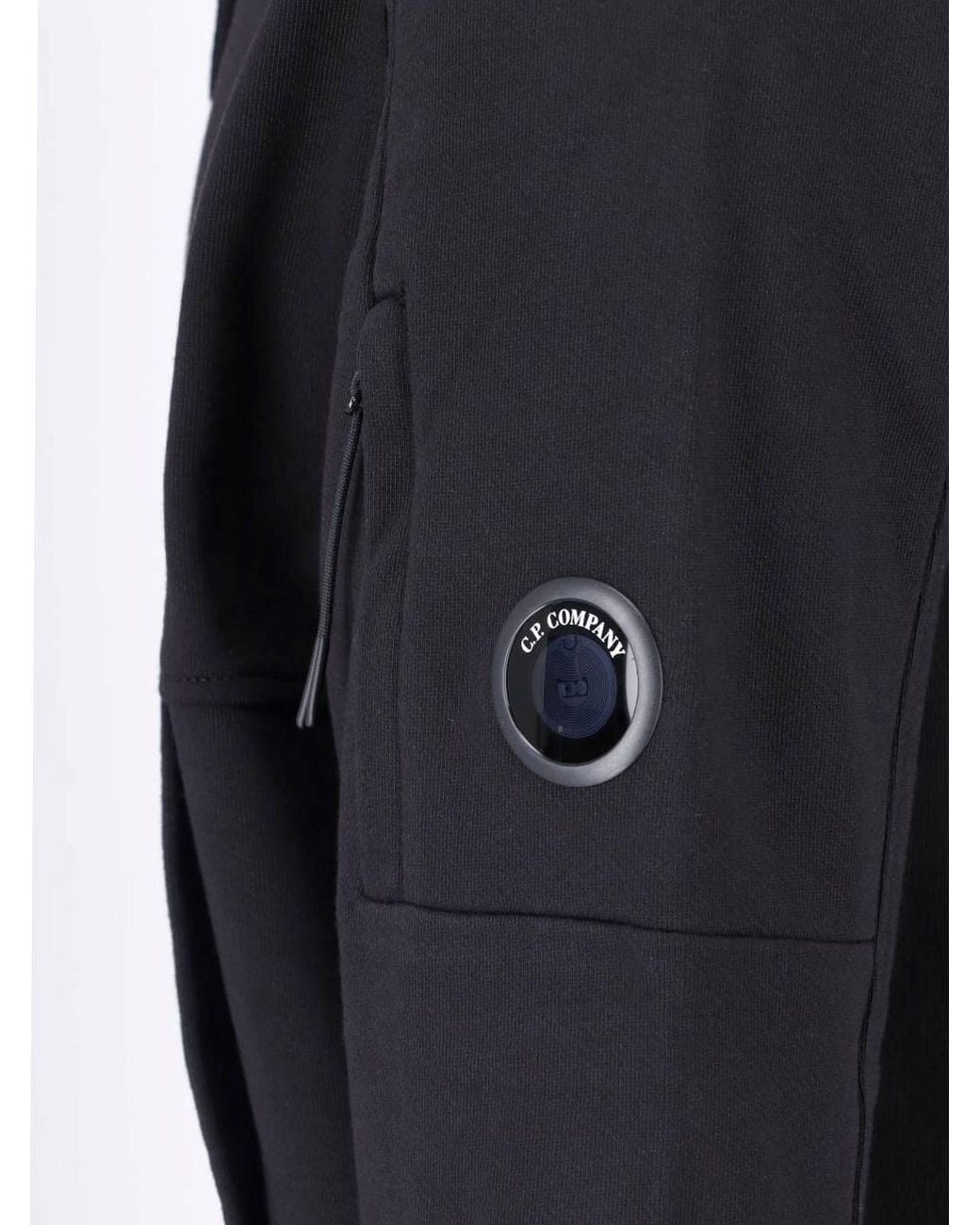 C P Company Blue C. P. Company Hooded Sweatshirt With Kangaroo Pocket And Sleeve Zip Pocket for men