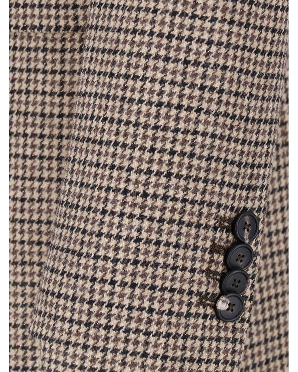Tagliatore Brown Tailored Houndstooth Blazer Jacket