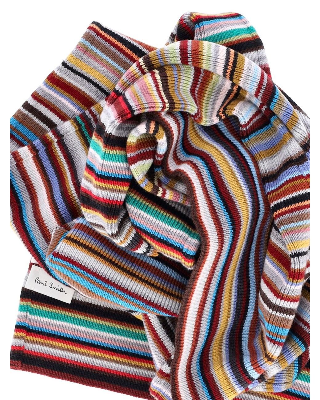 Paul Smith Red Striped Merino Wool Scarf for men