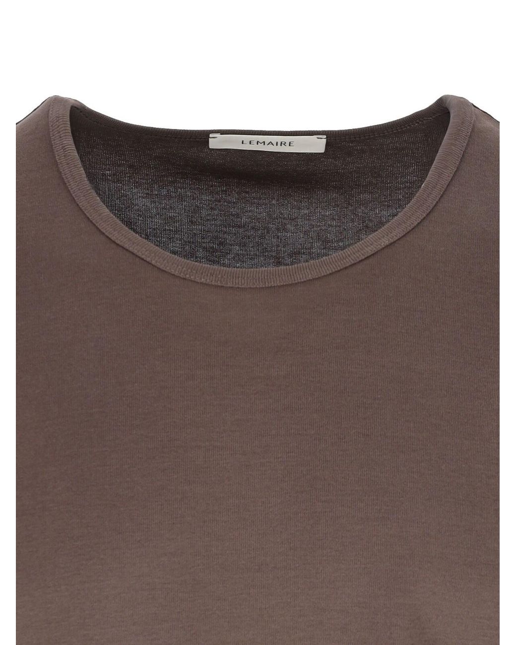 Lemaire Brown Crewneck T-Shirt for men