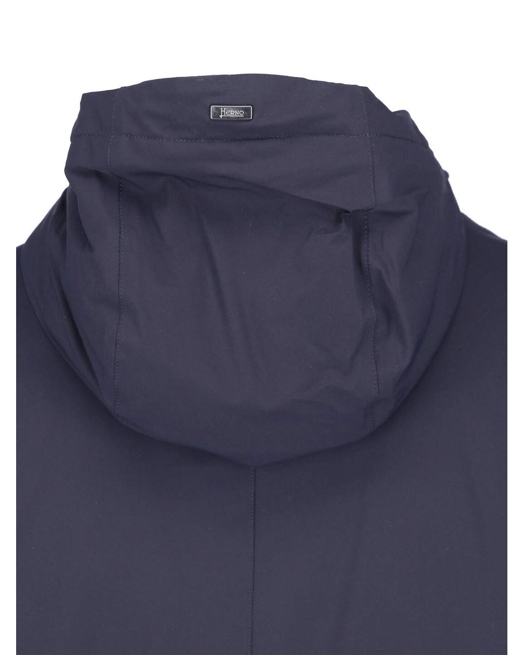 Herno Blue Hooded Zip-Up Jacket for men