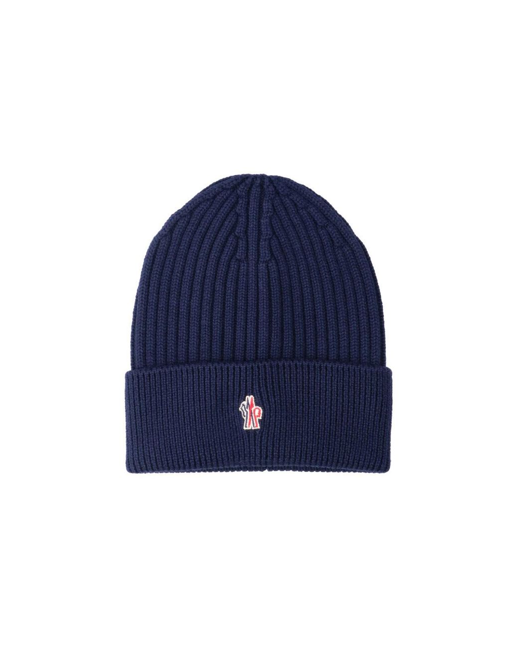 Moncler Blue Virgin Wool Beanie for men