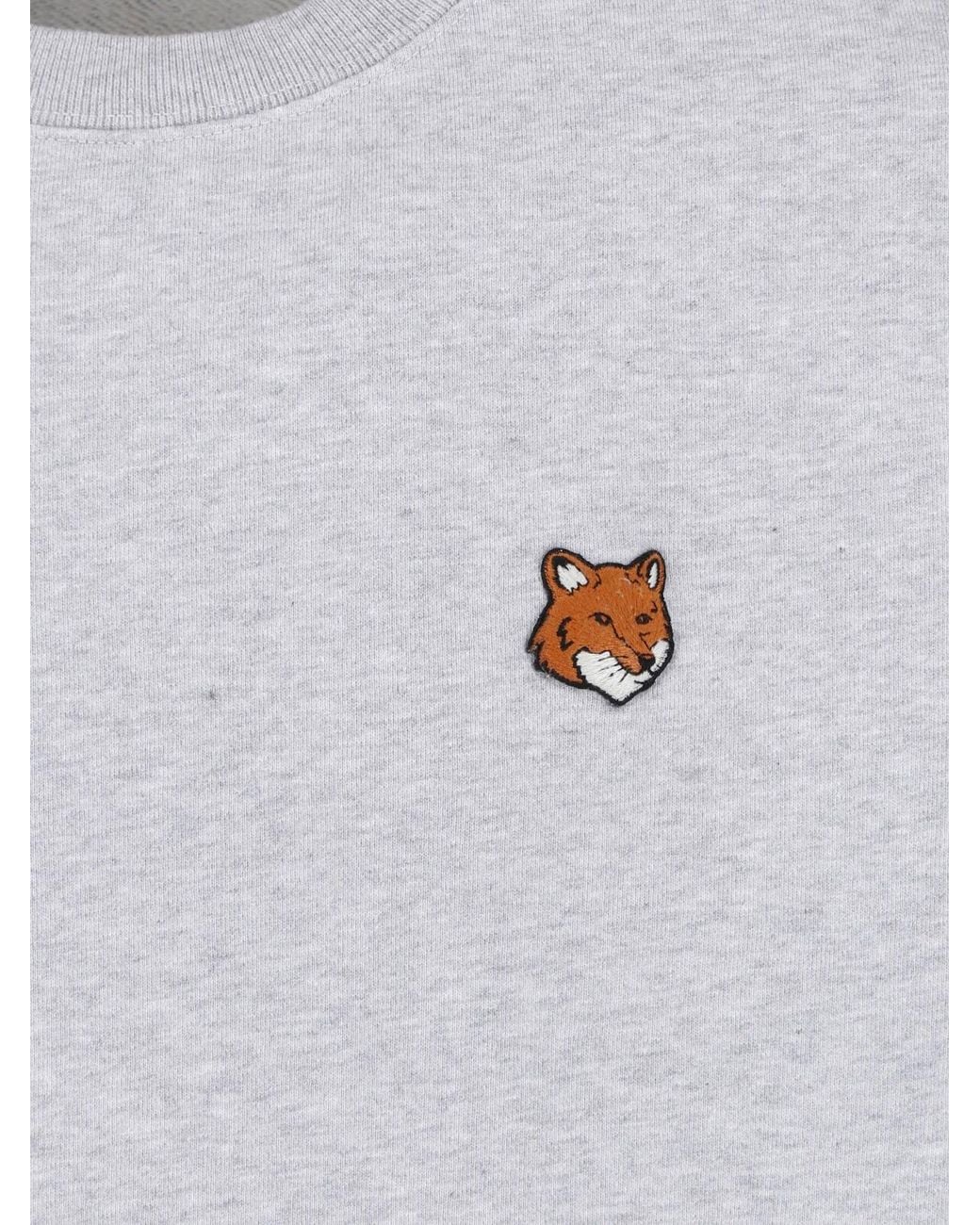 Maison Kitsuné Gray Sweatshirt "Fox Head" for men