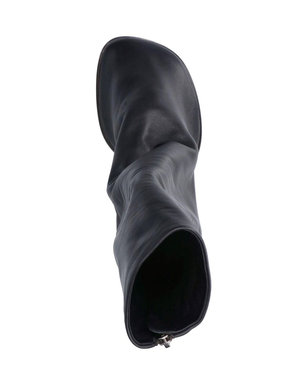 Lemaire Black Glove Square Toe Zip Leather Boots