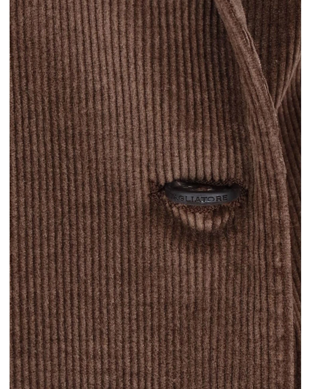 Tagliatore Brown Double-Breasted Corduroy Blazer Jacket