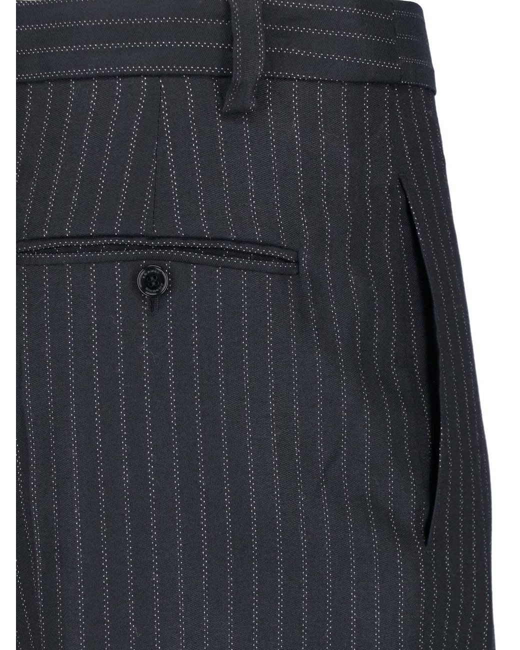 Isabel Marant Blue Tailored Pinstripe Straight-Leg Trousers