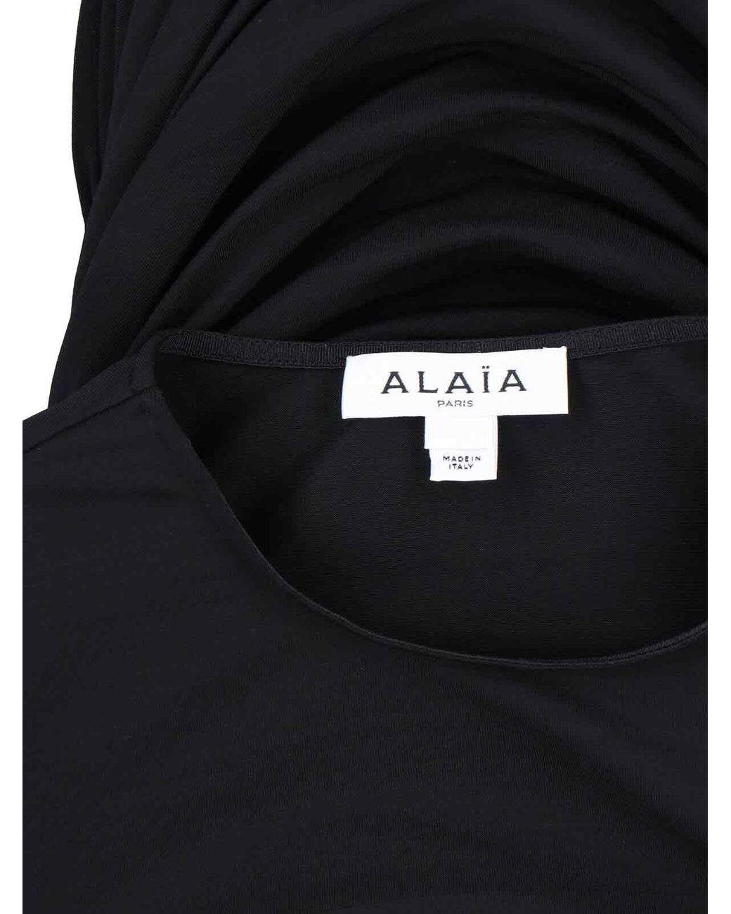 Alaïa Black Alaã¯A Pleated T-Shirt