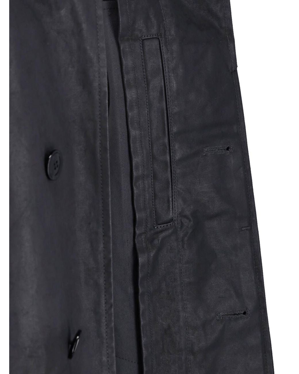 Lemaire Blue Coated Cotton Trench Coat for men