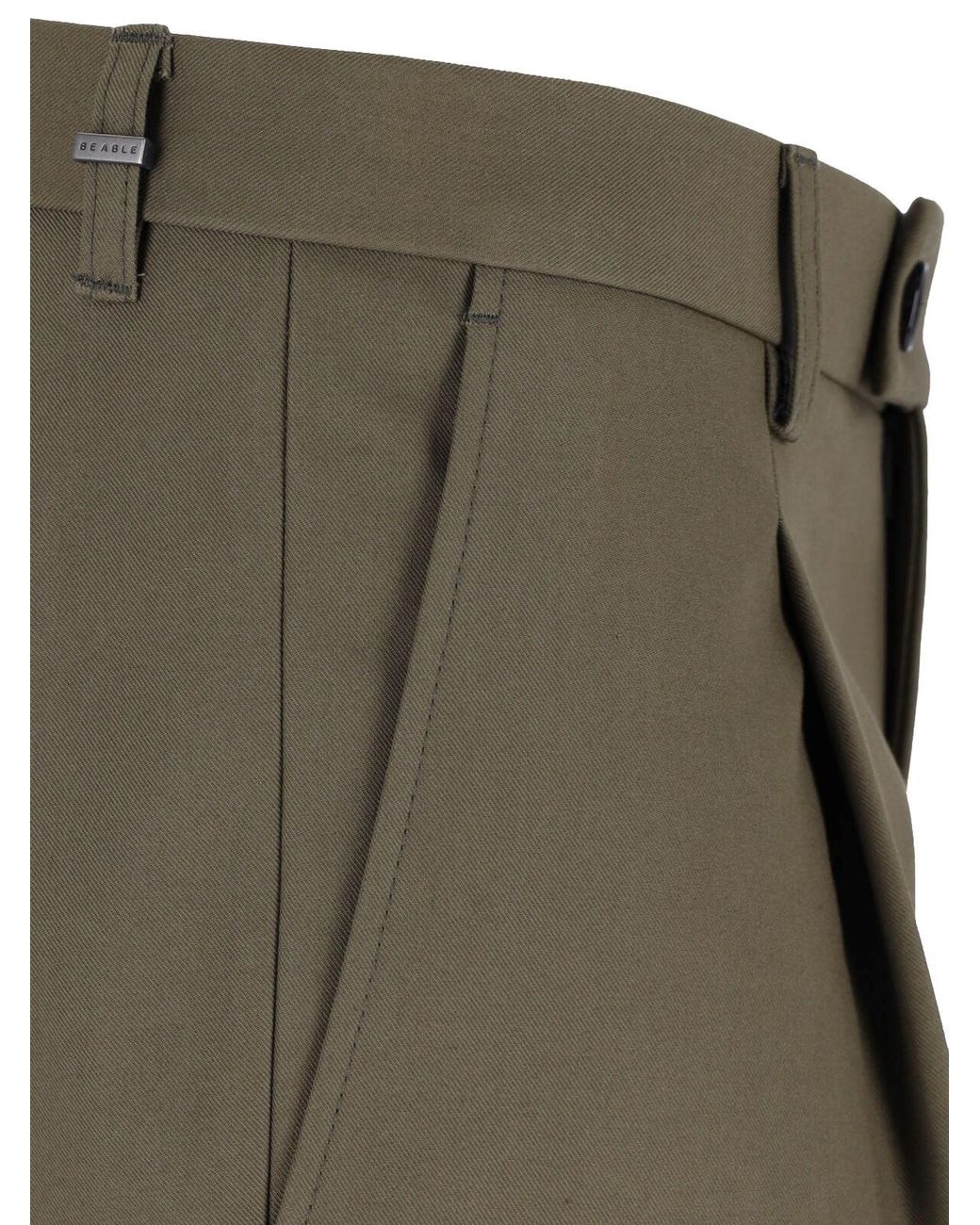 BE ABLE Green Straight Tailored Trousers for men