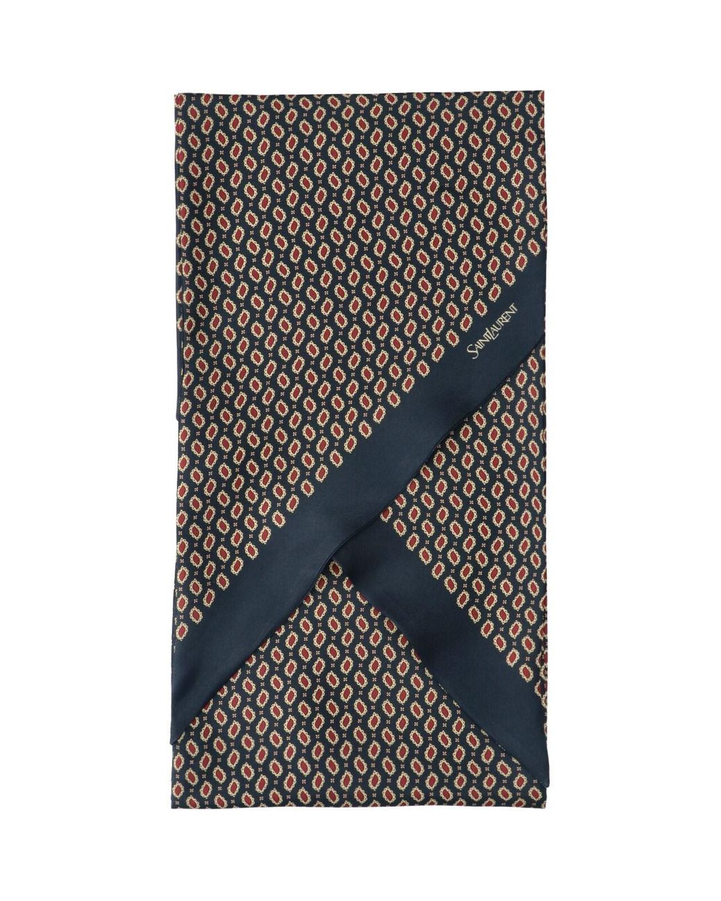 Sciarpa In Twill Di Seta di Saint Laurent in Gray da Uomo