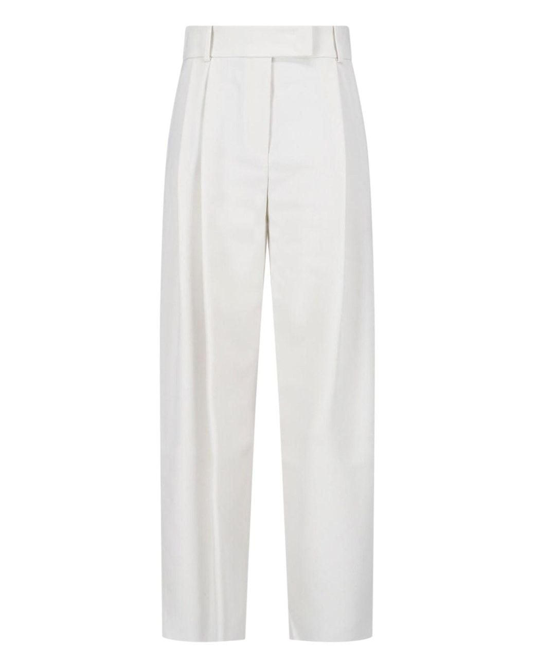 Giorgio Armani White Tailored Silk Trousers