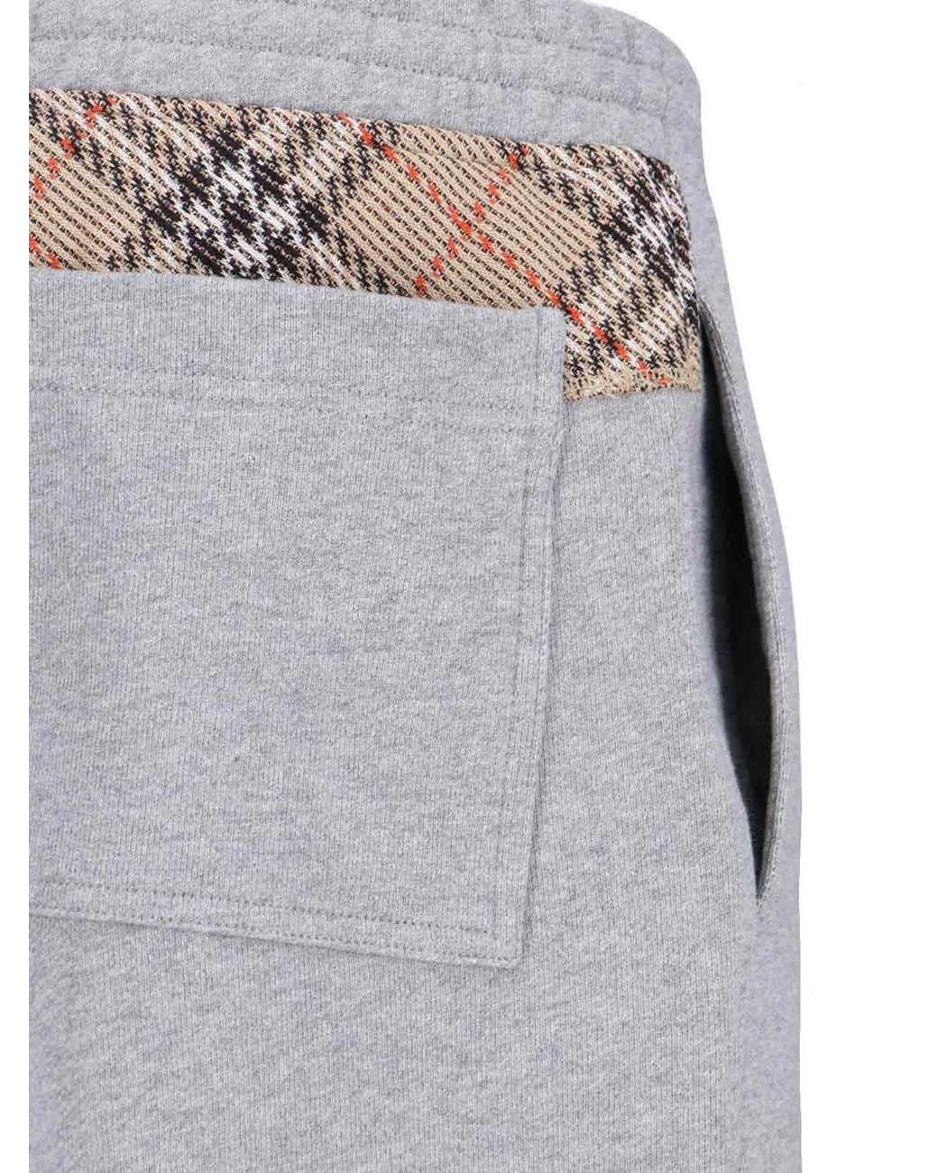 Burberry Gray 'Check' Track Pants for men